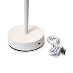 White LED Cordless Table Lamp with Scalloped Edge Shade Home Decor Two's Company