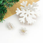 White Winter Snowflake Hair Claw Clip - Big Hair Accessories TheDivaSoap