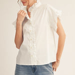 Whitecap Ruffle Blouse - White Tops Jodifl