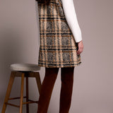 Wide Notch Collar Button Front Vest - Sandstone Tops Tribal