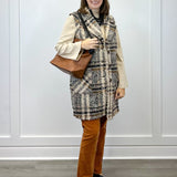 Wide Notch Collar Button Front Vest - Sandstone Tops Tribal