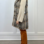 Wide Notch Collar Button Front Vest - Sandstone Tops Tribal