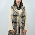 Wide Notch Collar Button Front Vest - Sandstone Tops Tribal