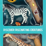Wild Animals Playset w/ Torch Projector Toys Wenno USA