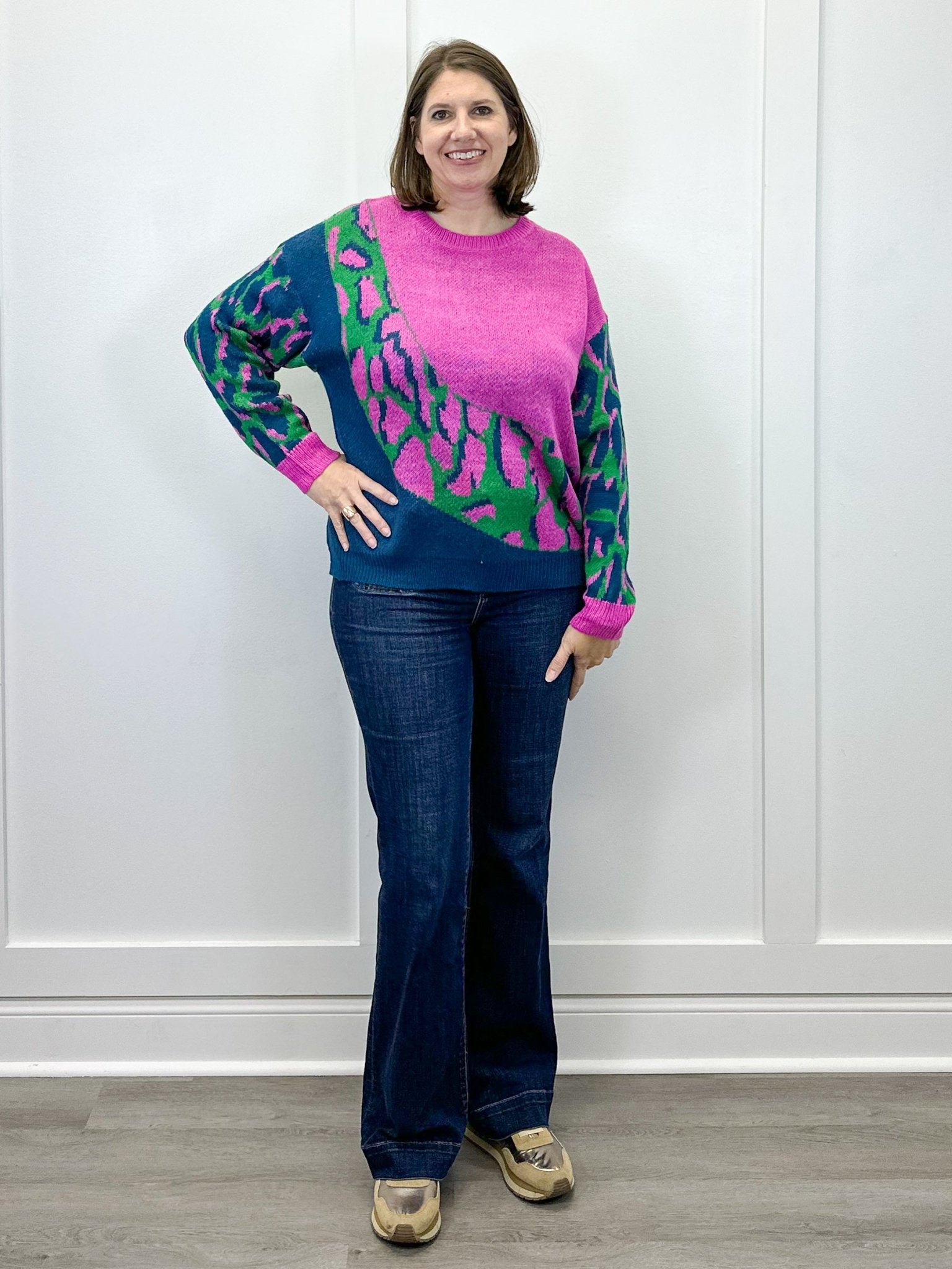 Wild Palette Sweater - Green Mix Sweaters Umgee