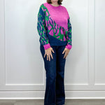 Wild Palette Sweater - Green Mix Sweaters Umgee