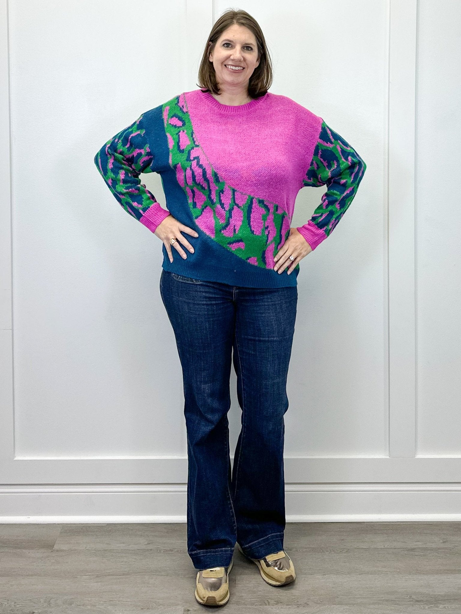 Wild Palette Sweater - Green Mix Sweaters Umgee