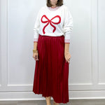 Wilder Bow Sweater - White - Sugar Babies Children's Boutique/Meg's Shoppe