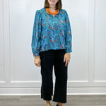 Wildflower Waves Top - Teal Tops Jodifl