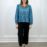 Wildflower Waves Top - Teal Tops Jodifl
