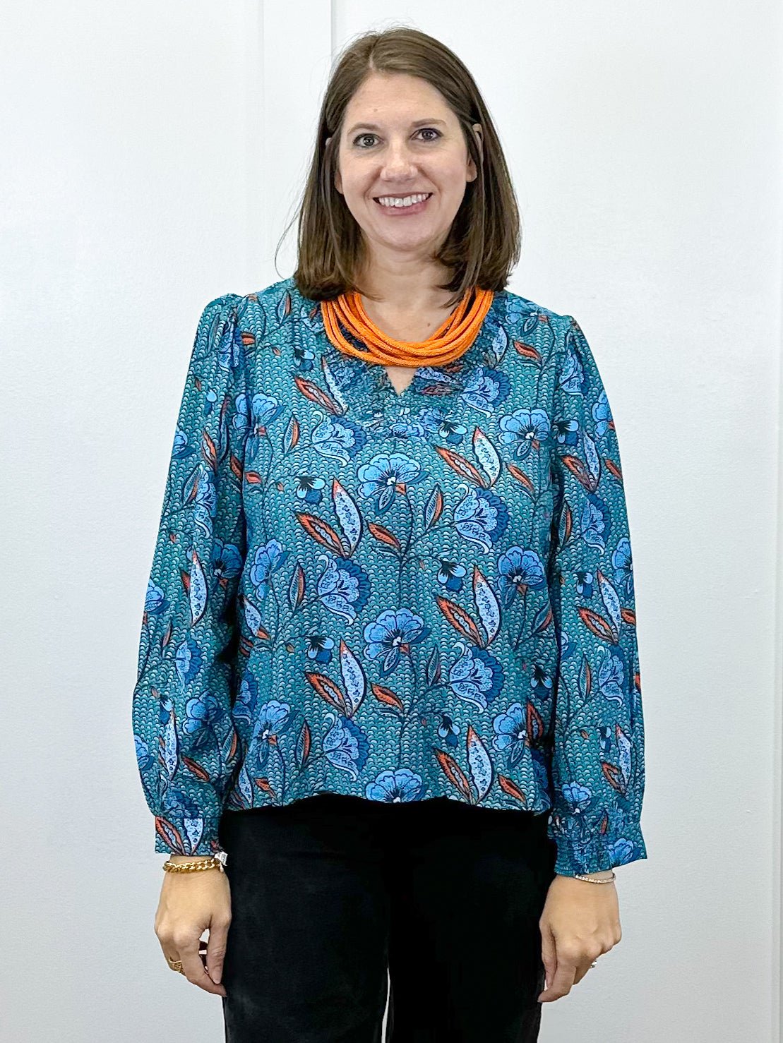 Wildflower Waves Top - Teal