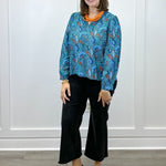 Wildflower Waves Top - Teal Tops Jodifl