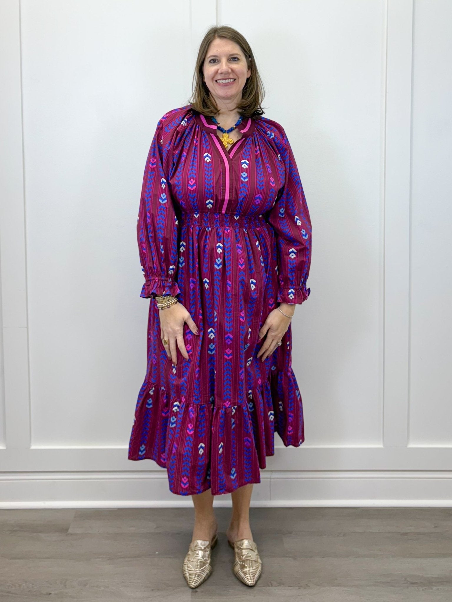 Willowvine Midi Dress - Burgundy Long Dresses Umgee