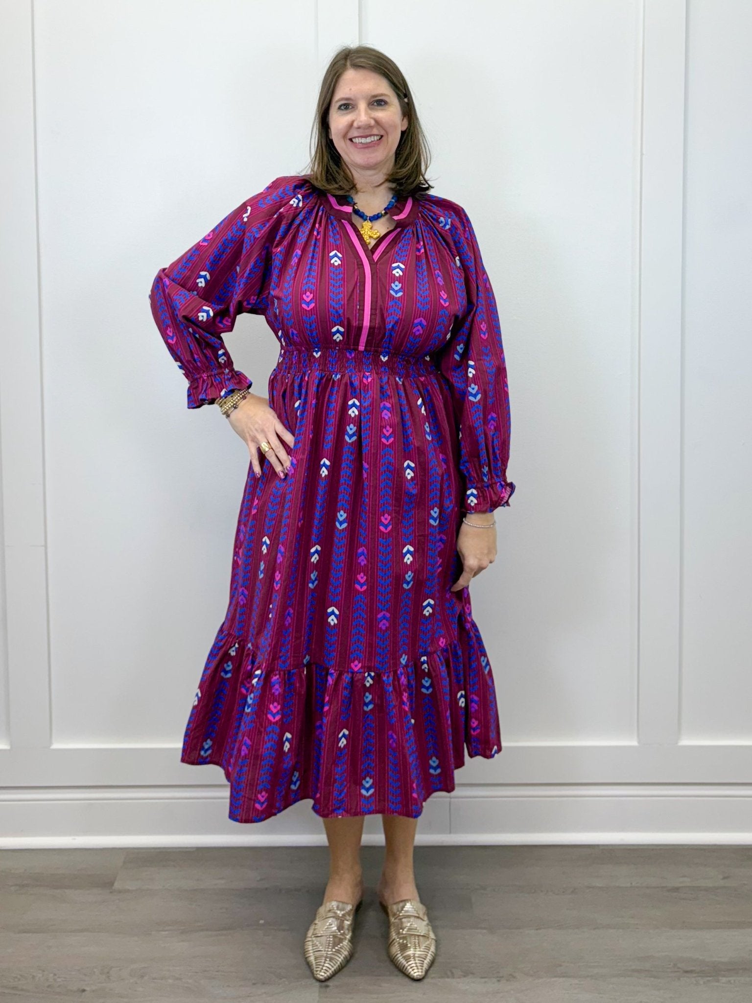 Willowvine Midi Dress - Burgundy Long Dresses Umgee