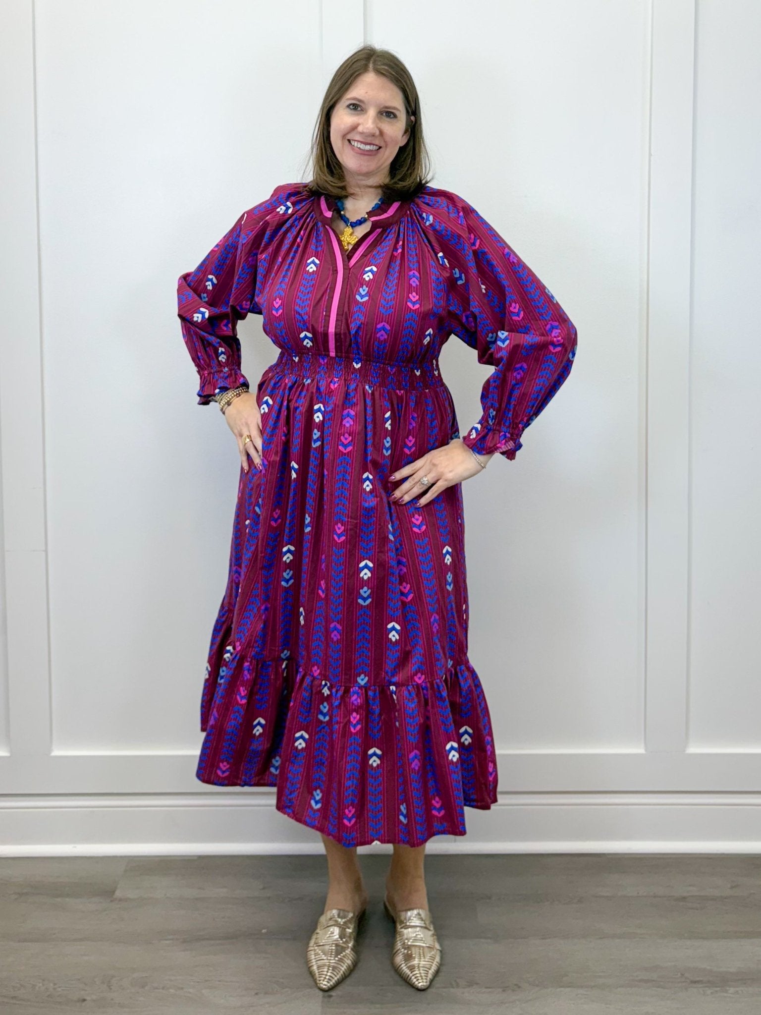 Willowvine Midi Dress - Burgundy Long Dresses Umgee