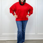 Wine Kiss Ribbed Sweater - Ruby Sweaters Zenana