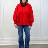 Wine Kiss Ribbed Sweater - Ruby Sweaters Zenana