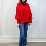 Wine Kiss Ribbed Sweater - Ruby Sweaters Zenana