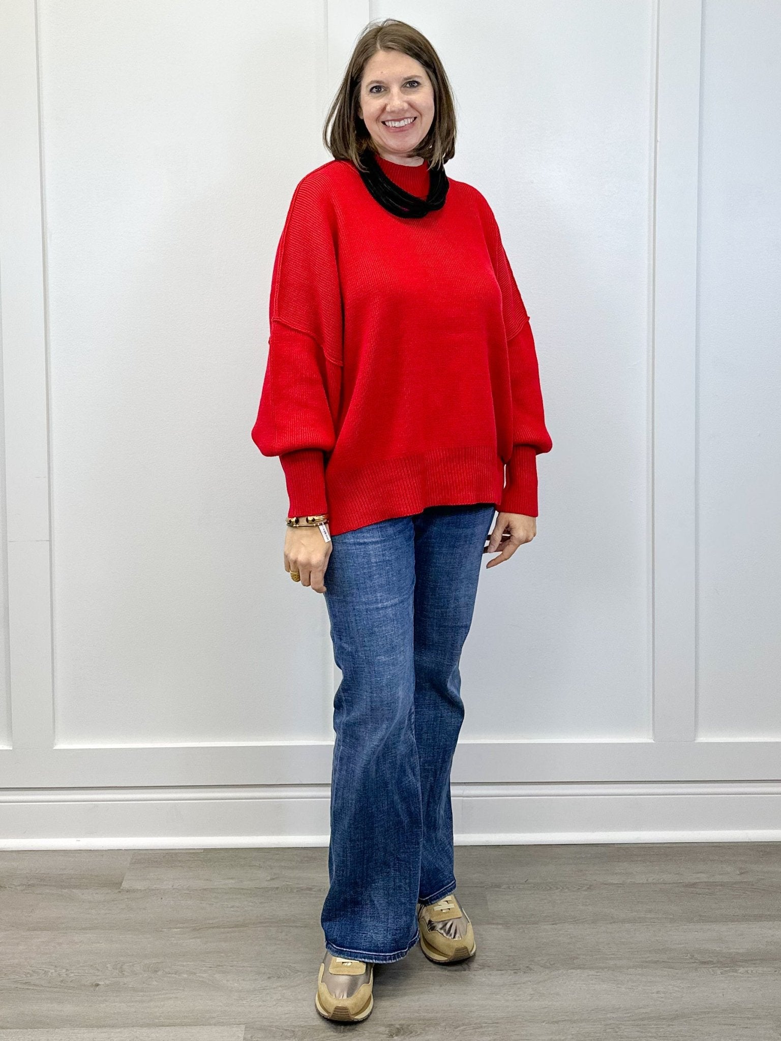 Wine Kiss Ribbed Sweater - Ruby Sweaters Zenana