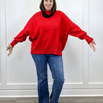 Wine Kiss Ribbed Sweater - Ruby Sweaters Zenana