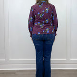 Winter Mixer Blouse - Eggplant Tops Umgee