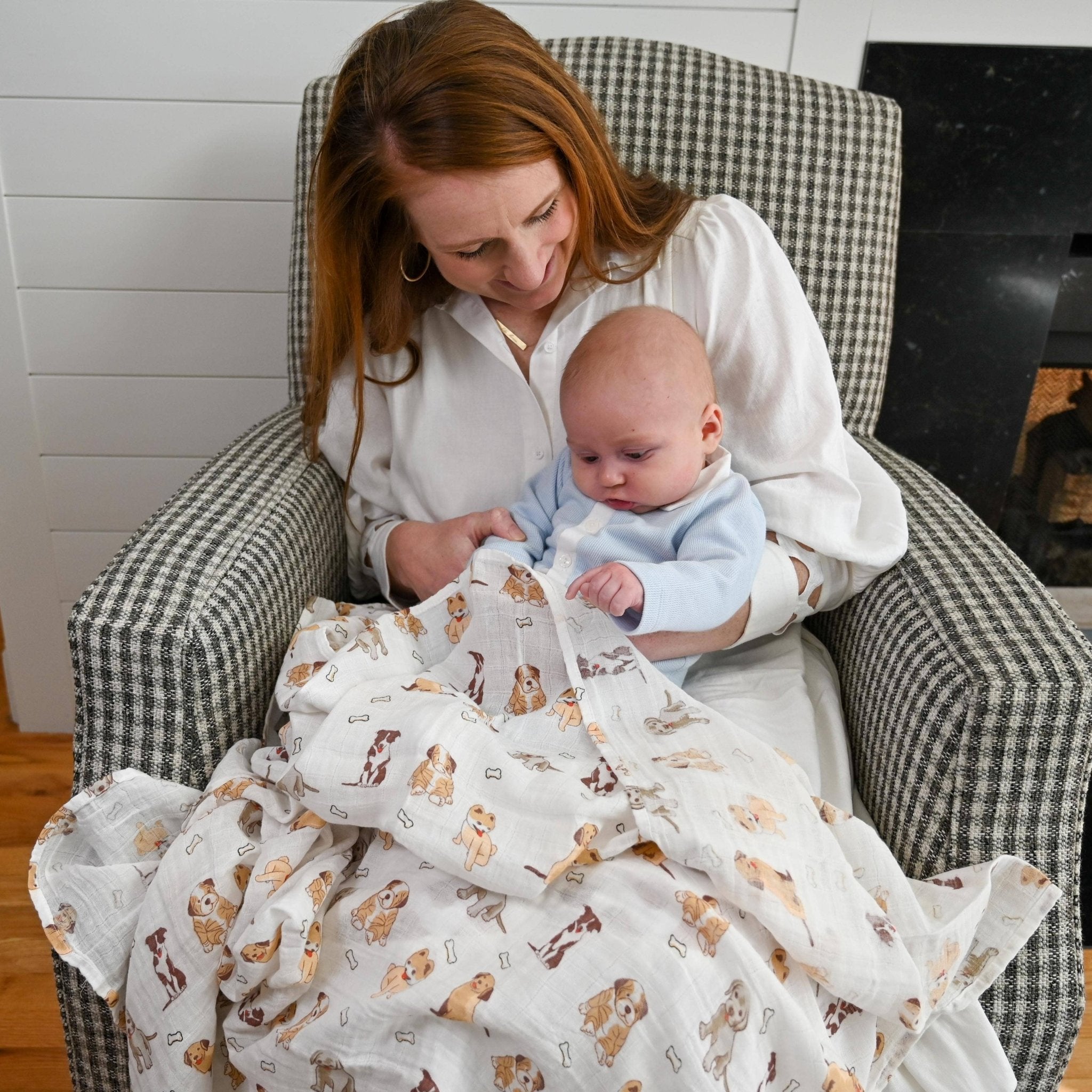 Woof Woof Baby Muslin Swaddle Blanket Baby Accessories LollyBanks