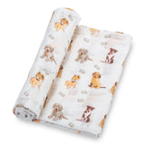 Woof Woof Baby Muslin Swaddle Blanket Baby Accessories LollyBanks