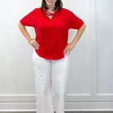 Woven Airflow Collared Top - Ruby Tops Zenana