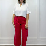 Woven Airflow Collared Top - White Tops Zenana