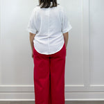 Woven Airflow Collared Top - White Tops Zenana