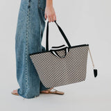 Woven Tiffany Organizer Tote Bag - Checkered Brown Purses + Totes Pretty Simple