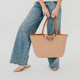Woven Tiffany Organizer Tote Bag - Checkered Brown Purses + Totes Pretty Simple