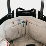 Woven Tiffany Organizer Tote Bag - Checkered Brown Purses + Totes Pretty Simple