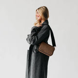 Woven Willow Camera Crossbody Bag - Checkered Tan Purses + Totes Pretty Simple