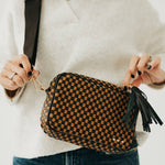 Woven Willow Camera Crossbody Bag - Checkered Tan Purses + Totes Pretty Simple