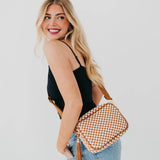 Woven Willow Camera Crossbody Bag - Checkered Tan Purses + Totes Pretty Simple