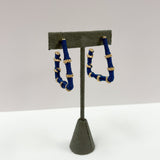 Wrapped Trapezoid Hoops - Navy Earrings Sugar Babies Children's Boutique/Meg's Shoppe