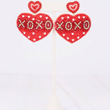XOXO Embellished Heart Earring Red Earrings Caroline Hill