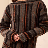 Yarn Dye Boat Neck Sweater - M Steel Sweaters Tribal
