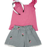 Yvette Knit Ruffle Top - Pink Girls Tops + Tees Area Code 407