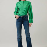 Ziana Button Down Shirt - Kelly Green Tops Sugarlips