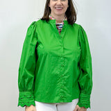 Ziana Button Down Shirt - Kelly Green Tops Sugarlips