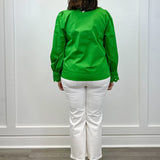 Ziana Button Down Shirt - Kelly Green Tops Sugarlips