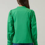 Ziana Button Down Shirt - Kelly Green Tops Sugarlips