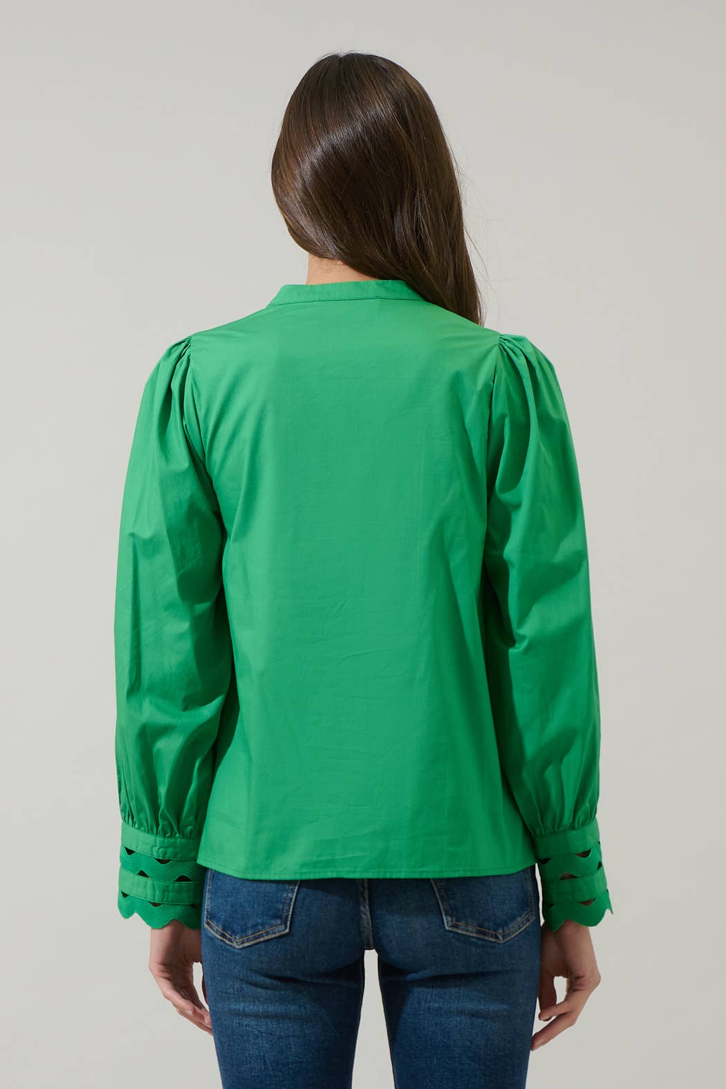 Ziana Button Down Shirt - Kelly Green Tops Sugarlips