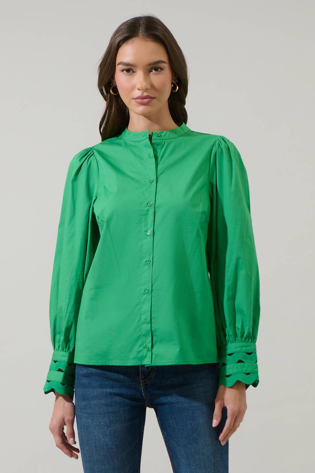 Ziana Button Down Shirt - Kelly Green