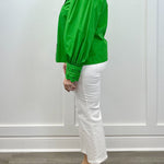 Ziana Button Down Shirt - Kelly Green Tops Sugarlips