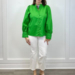 Ziana Button Down Shirt - Kelly Green Tops Sugarlips