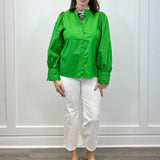 Ziana Button Down Shirt - Kelly Green Tops Sugarlips