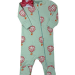 Zipper Footie - Pink Hot Air Balloon Baby Sleepwear Heyward House